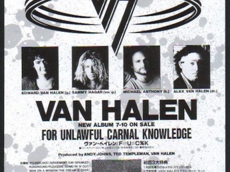 Van Halen 1991 08 For Unlawful Carnal Knowledge Japan album promo ad Online Sale