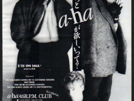 A-ha 1986 03 45 R.P.M. Club Japan album promo ad Online Hot Sale