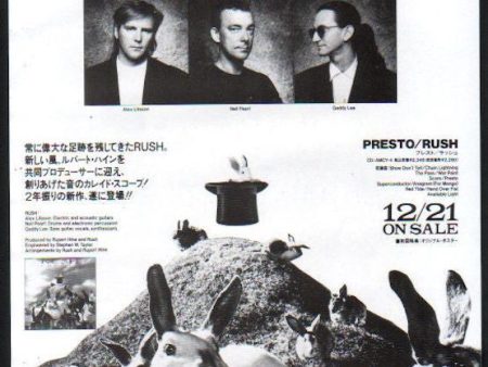 Rush 1990 02 Presto Japan album promo ad Online Hot Sale