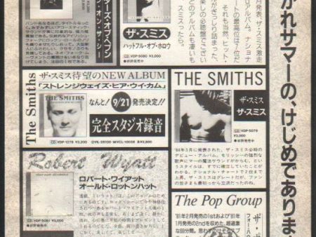 The Smiths 1987 10 The Smiths, Strangeways Here We Come, Hatful of Hollow Japan album promo ad on Sale