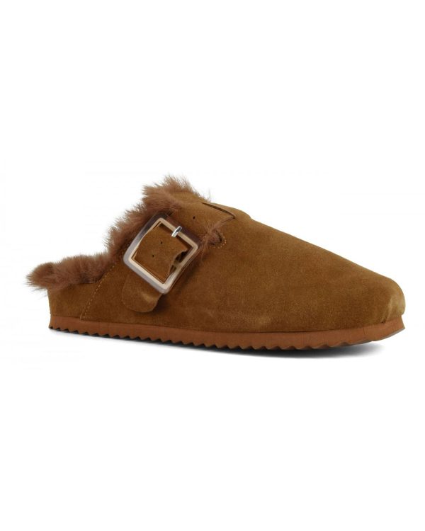 Sabot Colors Of California Suede Furry Bio Closed Toe Cognac Online