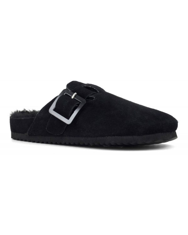 Sabot Donna Colors Of California Suede Furry Bio Closed Toe Nero For Sale