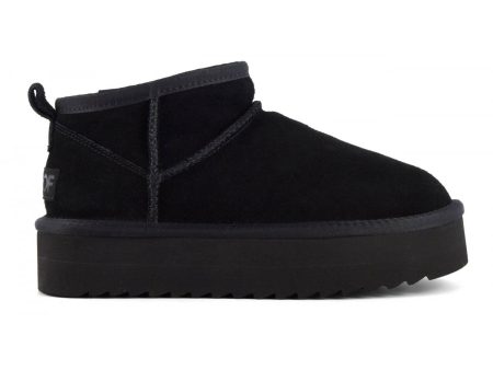 Stivale Donna Colors Of California Platfrom Winter Boat In Suede Nero For Discount