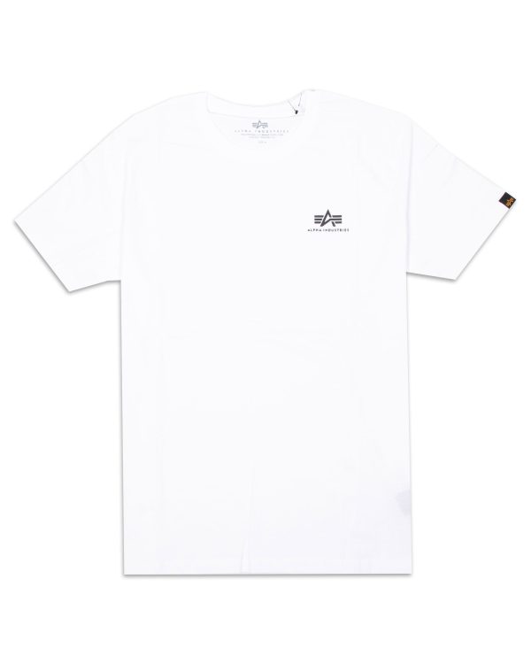 T-Shirt Alpha Industries Basic Small Logo Bianco Online now