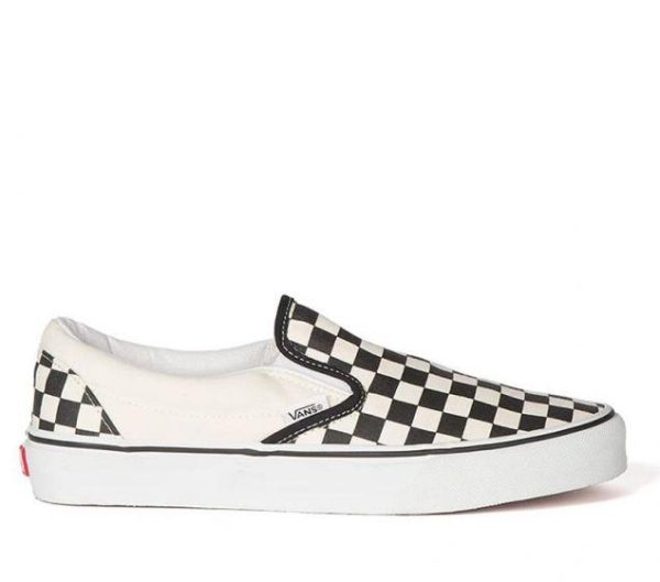 VANS CLASSIC SLIP ON CHECKERBOARD - BLACK WHITE For Discount