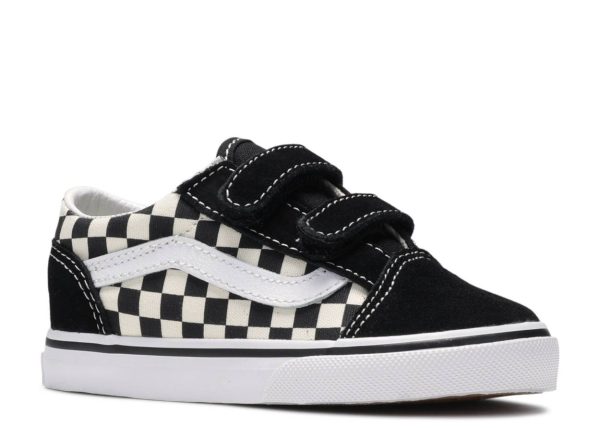 VANS INFANT OLD SKOOL V - (PRIMARY CHECK) BLACK WHITE Online Sale