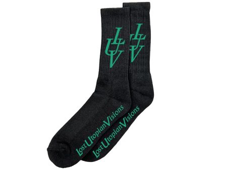 Lost Utopian Visions LUV Paris Socks - Black   Green Supply