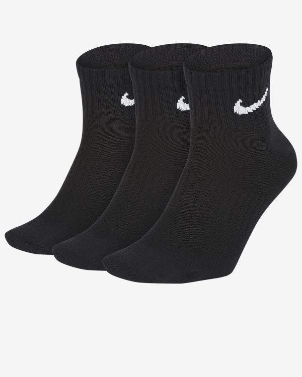 NIKE TRAINING ANKLE SOCKS (3 PAIRS) - BLACK WHITE Online Sale