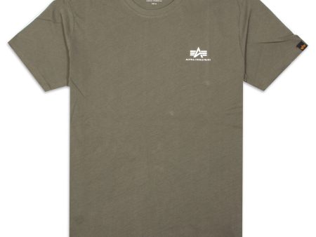 T-Shirt Alpha Industries Basic Small Logo Verde For Cheap