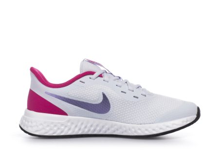 NIKE YOUTH REVOLUTION 5 (GS) - FOOTBALL GREY PURPLE PULSE For Discount