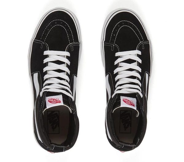 VANS SK8-HI - BLACK WHITE For Sale