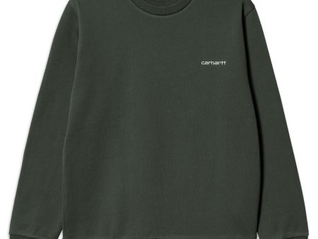 Felpa Carhartt Wip Script Embroidery Sweatshirt Boxwood White on Sale