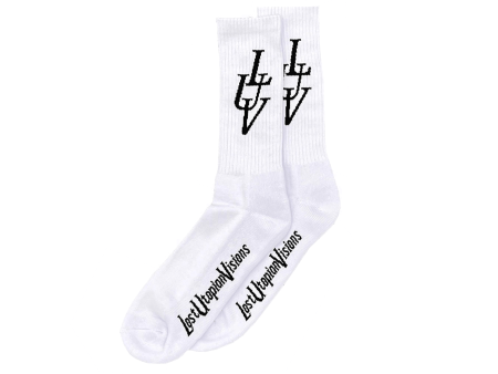 Lost Utopian Visions LUV Paris Socks - White   Black Supply