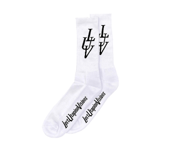 Lost Utopian Visions LUV Paris Socks - White   Black Supply