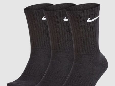 NIKE EVERYDAY COTTON CUSHIONED CREW SOCKS ( 3 PACK) - BLACK WHITE Supply