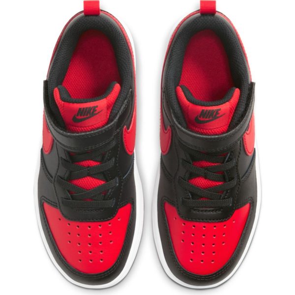 NIKE KIDS COURT BOROUGH LOW 2 (PSV) - BLACK UNIVERSITY RED-WHITE Hot on Sale