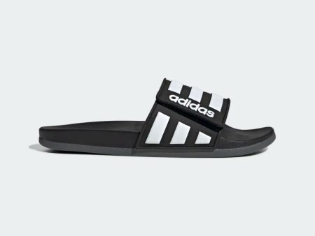 ADIDAS ADILETTE COMFORT ADJUSTABLE SLIDES - Core Black   Cloud White   Grey Six For Discount