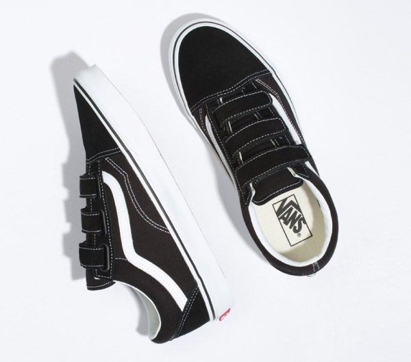 VANS OLD SKOOL V (SUEDE CANVAS) - BLACK TRUE WHITE Hot on Sale