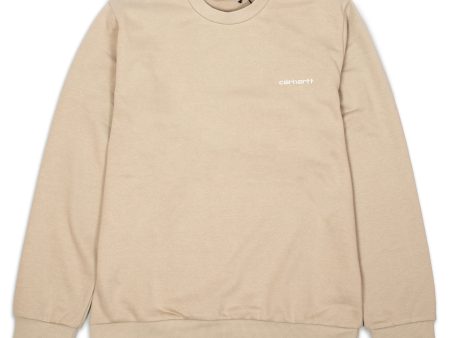 Felpa Uomo Carhartt Script Beige Fashion