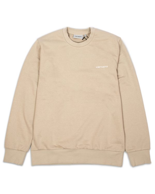 Felpa Uomo Carhartt Script Beige Fashion