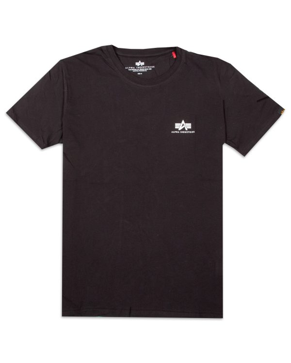 T-Shirt Alpha Industries Basic Small Logo Nero Hot on Sale