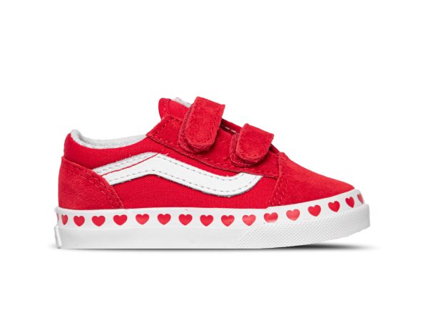 VANS INFANT OLD SKOOL V HEART - RED WHITE Hot on Sale