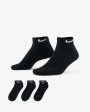 NIKE EVERYDAY COTTON CUSHIONED SOCKS (3 PACK) - BLACK Online now