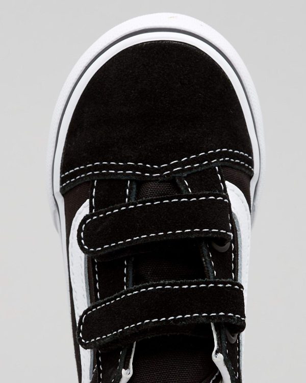 VANS YOUTH OLD SKOOL V - BLACK WHITE For Cheap