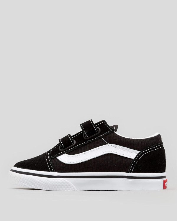 VANS YOUTH OLD SKOOL V - BLACK WHITE For Cheap