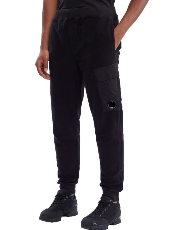 CP Company Reverse Brushed & Emerized Diagonal Fleece Sweatpant Nero Online now