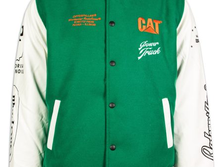 Bomber Caterpillar Cat Iconic Varsity Jacket Verde For Discount