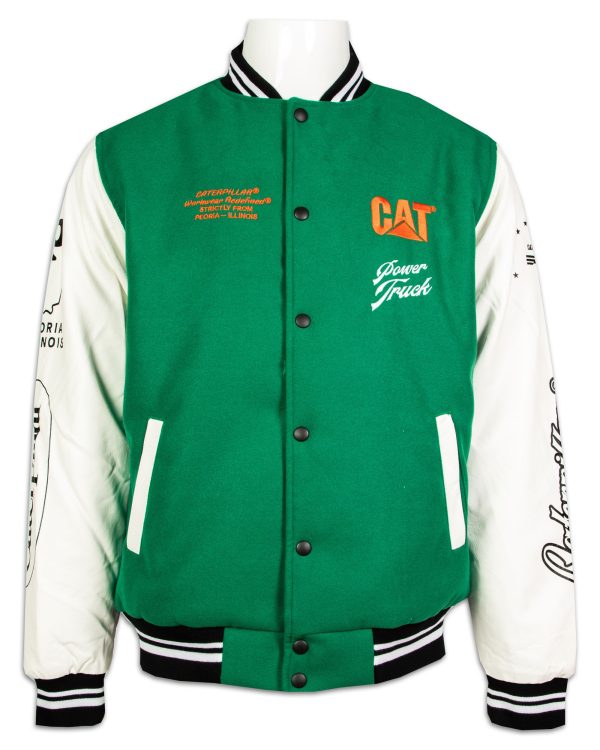 Bomber Caterpillar Cat Iconic Varsity Jacket Verde For Discount