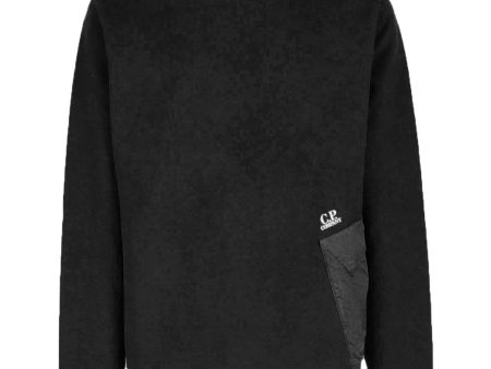 CP Company Diagonal Fleece Mixed Pocket Sweatshirt Nero For Discount