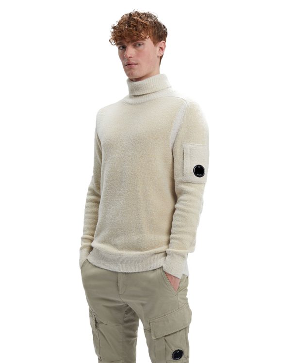 CP Company Fleece Knit Roll Neck Mojave Desert For Discount