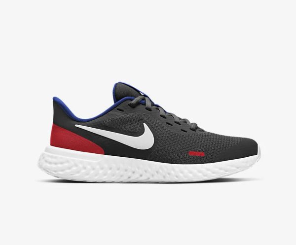 NIKE YOUTH REVOLUTION 5 (GS) - BLACK WHITE-UNIVERSITY RED Hot on Sale