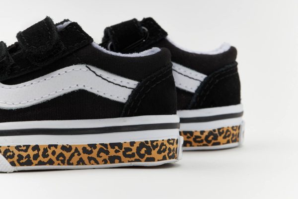 VANS OLD SKOOL V - (ANIMAL SIDEWALL) LEOPARD BLACK For Discount