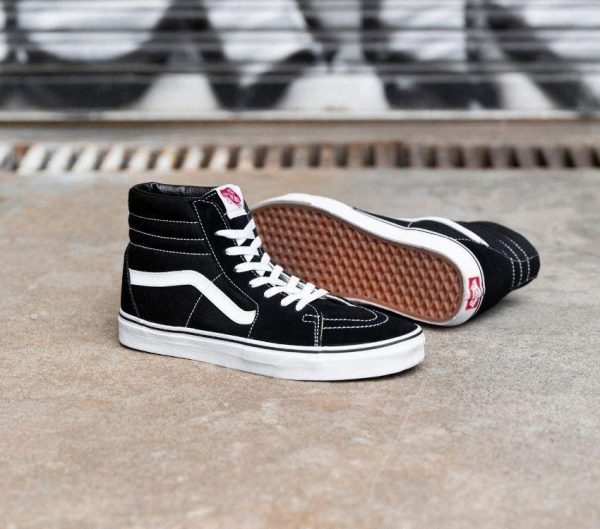 VANS SK8-HI - BLACK WHITE For Sale