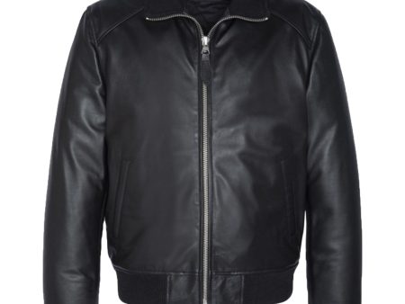 Giacca Uomo Schott NYC Fresno in Pelle Nero For Discount