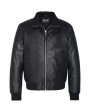 Giacca Uomo Schott NYC Fresno in Pelle Nero For Discount