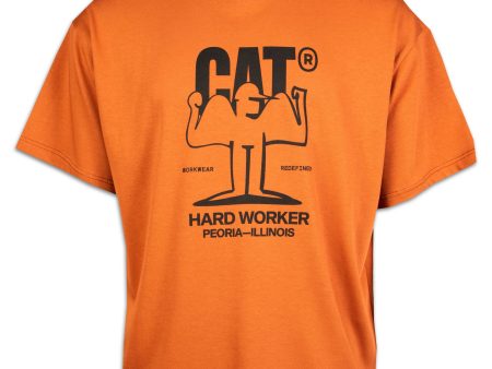 T-Shirt Uomo Cat wwr Muscles T-shirt Orange Sale