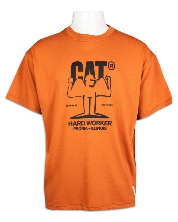 T-Shirt Uomo Cat wwr Muscles T-shirt Orange Sale