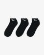 NIKE EVERYDAY COTTON CUSHIONED SOCKS (3 PACK) - BLACK Online now