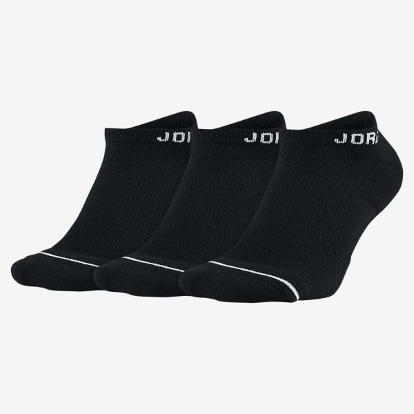 NIKE JORDAN EVERYDAY MAX NO SHOW SOCKS (3 PACK) - BLACK WHITE Fashion