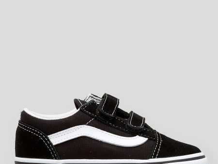 VANS YOUTH OLD SKOOL V - BLACK WHITE For Cheap