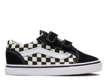 VANS INFANT OLD SKOOL V - (PRIMARY CHECK) BLACK WHITE Online Sale