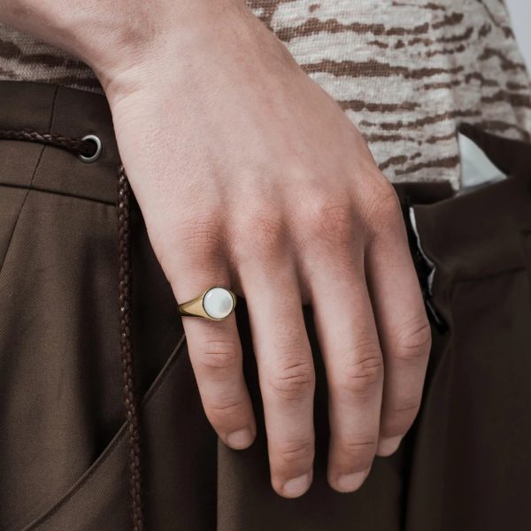 VITALY Bond Gold Ring - Pearl on Sale