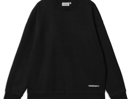 Felpa Uomo Carhartt Wip Link Script Sweat Black Discount