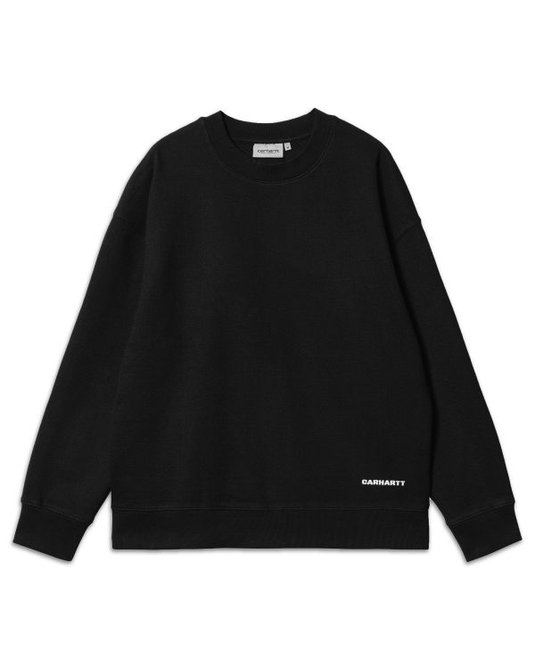 Felpa Uomo Carhartt Wip Link Script Sweat Black Discount