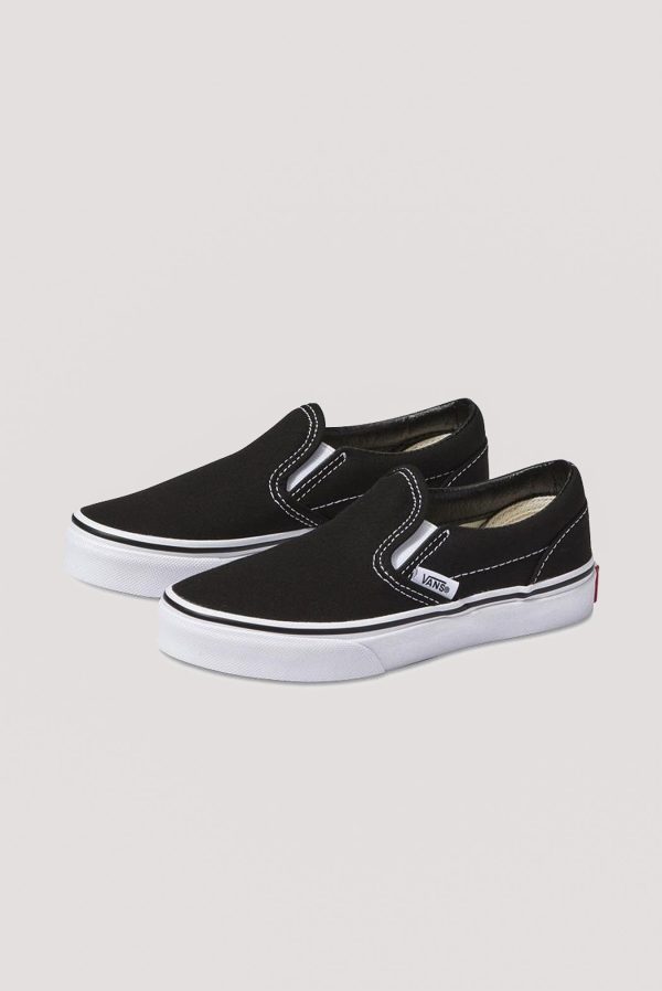 VANS YOUTH CLASSIC SLIP ON - BLACK TRUE WHITE Fashion