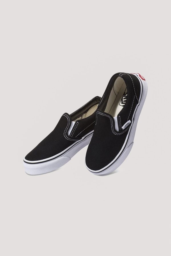 VANS YOUTH CLASSIC SLIP ON - BLACK TRUE WHITE Fashion